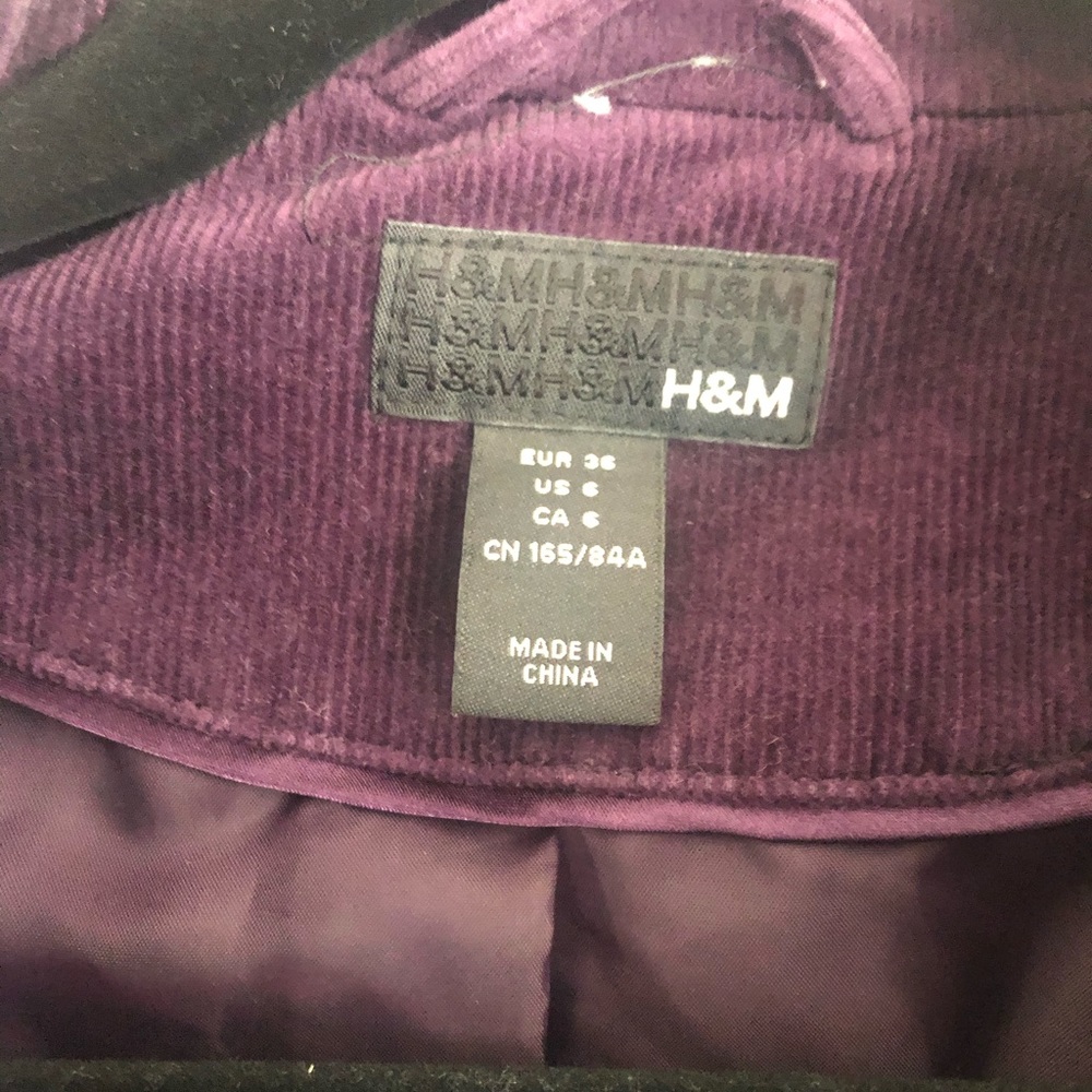 H&M purple corduroy jacket - Picture 2 of 4